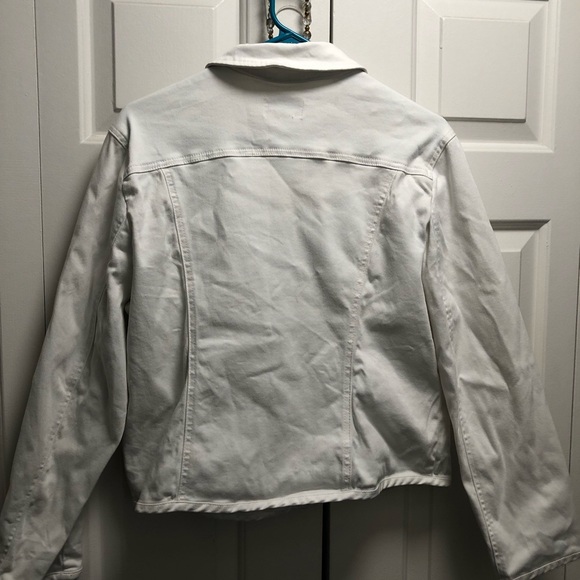 Women’s White Stretch Denim Jean Jacket by Live A Little Size XL - Picture 6 of 12